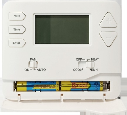 White Programmable Room Thermostat Powered by Battery for Precise Temperature Control