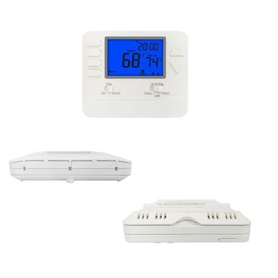 Riseem 24V White Backlight Electronic Room Thermostat Featuring 1H 1C Heat Pump Without Auxiliary Or Emergency Heat Suitable For Climate Management