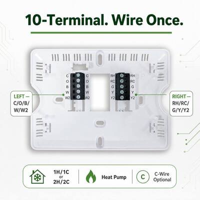 HEAT/OFF/COOL 2 Heat 2 Cool Programmable Room Air Conditioning Thermostat 2*AA Alkaline Batteries Or 18-30 VAC NEC Class II Power Supply