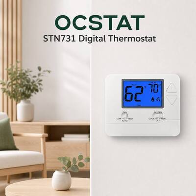 24V Heating and Cooling 1 Heat 1 Cool Non Programmable PTAC Thermostat Power Supply 2 AAA Alkaline Batteries or 18 30 VAC