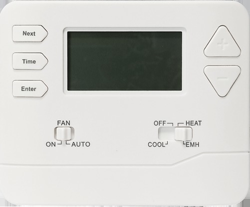 White Programmable Room Thermostat Powered by Battery for Precise Temperature Control