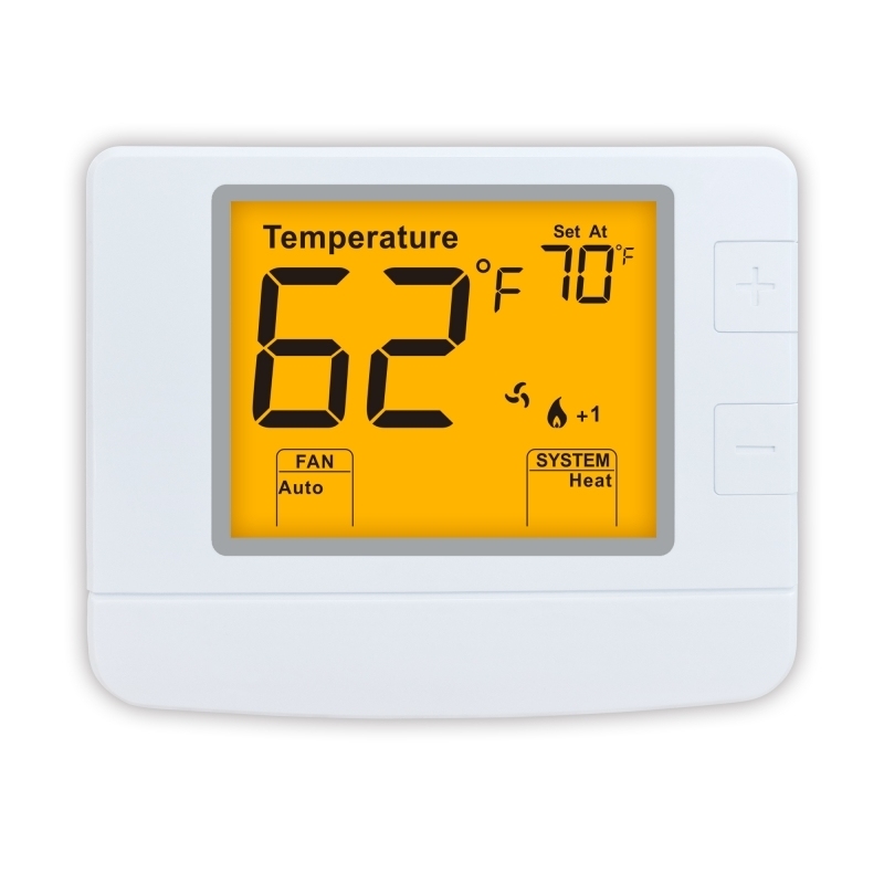 Riseem 50/60Hz Non Programmable Thermostat with 5.58 Sq.in. Display Size and 2 Heat /2 Cool Stages H/C -Conventional
