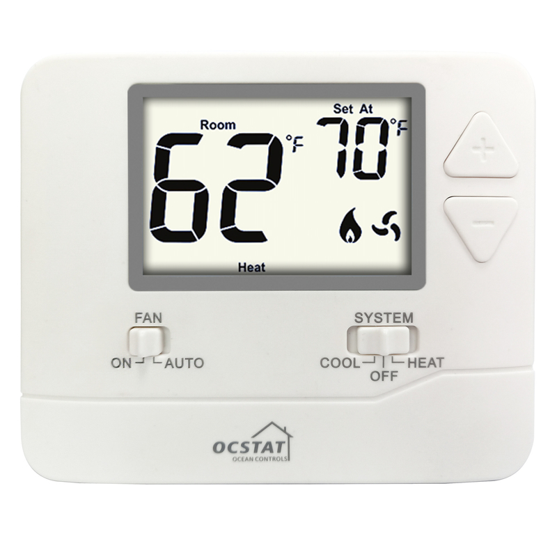 OCSTAT 24V Non Programmable Thermostat LCD Digital Temperature Controller 1 Heat 1 Cool