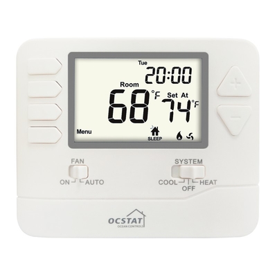 Energía de batería Riseem 24V Aire acondicionado Termostato de habitación, termostato digital programable para el hogar