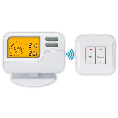 Riseem Control de temperatura digital bajo el suelo Termostato de habitación inalámbrico programable, termostato de casa inalámbrico