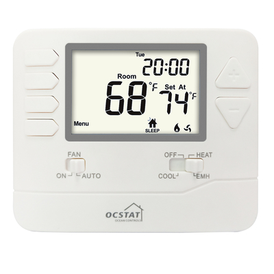 Riseem 2 calor 1 frío Termostato eléctrico o de gas no programable con ajuste de oscilación de calefacción y refrigeración