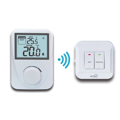 Riseem Color Blanco ABS RF Controller de Sala Digital inalámbrico con termostato no programable