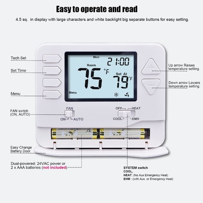 Programable no- de temperatura del regulador del aire acondicionado de Digitaces del termóstato eléctrico del sitio