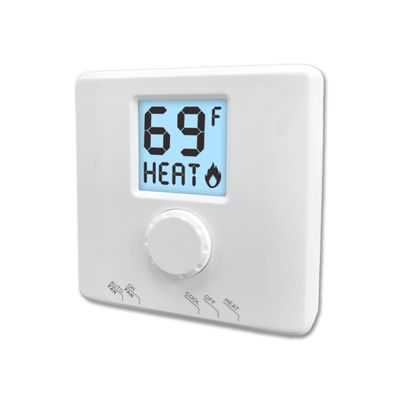 Riseem Termostato HVAC ajustable simple no programable de 24V, 1 calor 1 frío, ahorro de energía y cómodo, con 2 pilas alcalinas AA