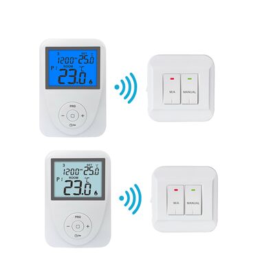 Rango de temperatura de 0°C a 40°C en incrementos de 0,1°C WIFI Smart RF Programamble Termostato con 2x AAA 1.5V Batería de litio Ideal para sistemas HVAC de energía