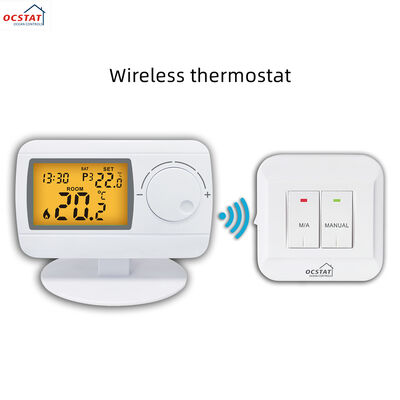 6W Consumo de energía Termostato de habitación RF 230V Termostato inalámbrico ABS antiinflamable Casilla de PC Ideal para sistemas comerciales de control HVAC