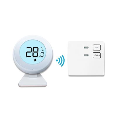 Termostato inalámbrico redondo para caldera de 230 V, 868 MHz, para habitación, termostato blanco personalizado no programable para un control climático preciso