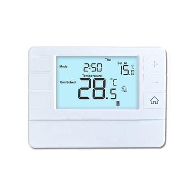 Control de temperatura Calderas Control de temperatura calefacción Termostato programable Unidad de color blanco que proporciona control de calor y seguridad operativa mejorada