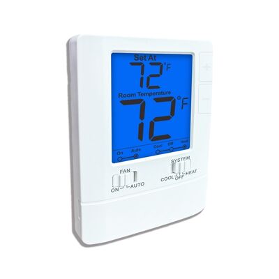 Pantalla LCD digital con cable Termostato de habitación Rango de temperatura de 32 ° F a 99 ° F Luz de fondo Color Blanco Azul Verde Solución para el control de HVAC