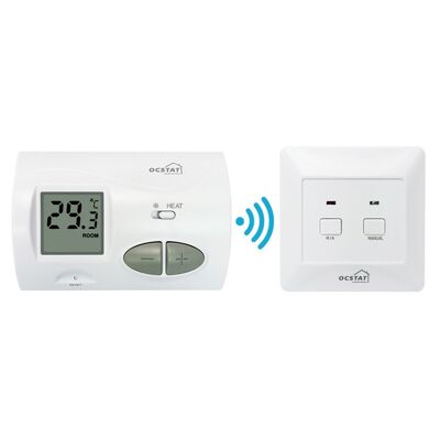 Termostato de calefacción RF no programable o convencional con pantalla LCD, ideal para un control de temperatura constante en aplicaciones HVAC