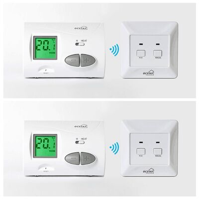 Intervalos de temperatura de 0°C a 35°C en incrementos de 0,1°C Termostato de habitación inalámbrico con pantalla LCD y frecuencia de funcionamiento inalámbrica de 868MHZ para la gestión de la energía
