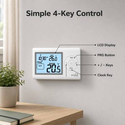 Control de temperatura Riseem Calentamiento 7 días Termostato programable con interruptor de calefacción y refrigeración