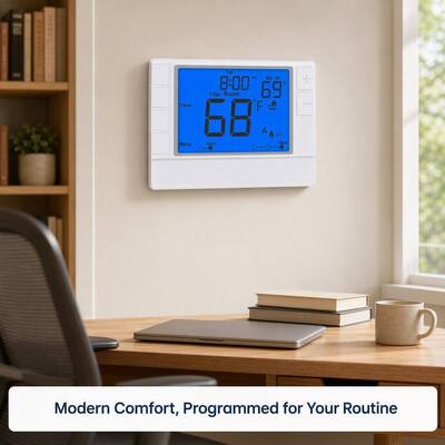 Coiiwsei Blue LCD Display Controlador de temperatura inteligente para interiores en hoteles y casas