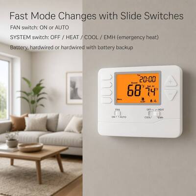 Mantenga su hogar cómodo y ahorre energía con una pantalla digital de termostato programable de 7 días