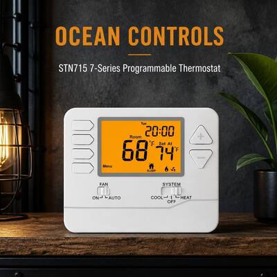 Termostato digital LCD de 24 V con 2 calefacciones y 2 refrigeraciones ajustables para control de temperatura del aire acondicionado del hogar