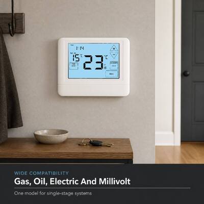 STN855 Pantalla LCD Táctil Digital con Cable para Calefacción y Refrigeración Termostatos de Aire Acondicionado Controlador de Temperatura para Bomba de Calor