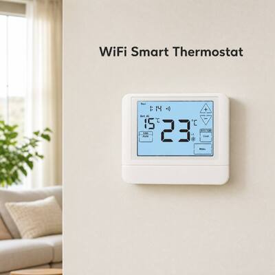 Controlador de temperatura inteligente Tuya WIFI con pantalla táctil de 7 días, fuente de alimentación de 50 60Hz, diseñado para aplicaciones de calefacción y refrigeración de precisión