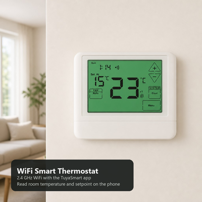 Termostato inteligente WiFi de 7 días programable para 2H 2C Stages 24V con control por voz Alexa, rangos de temperatura de 0 °C a 40 °C, solución de gestión de temperatura