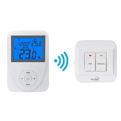 Riseem RF Digital Display Termostato de calefacción inalámbrico de color blanco Material ABS