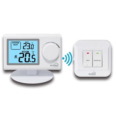 Riseem ABS Shell Calentamiento y refrigeración no programable Termostato de habitación RF para sistemas HVAC / calderas de gas Precisión ± 0,5 ° C