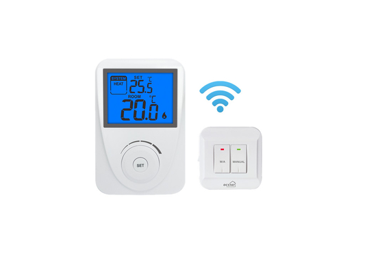Riseem 230V controlador de temperatura de la sala de HVAC RF inalámbrico digital termostato para caldera