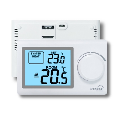 Termóstato electrónico grande con pilas del LCD para el color del blanco de la calefacción de piso