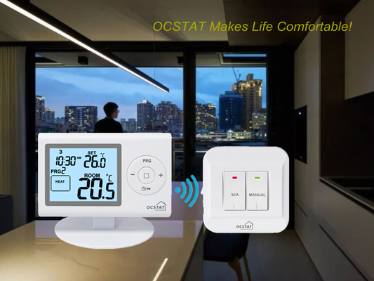 Riseem Color Blanco OEM / ODM Termostato de habitación RF digital programable para sistemas HVAC