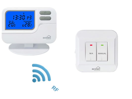 Riseem White Shell Batería Sala digital termostato programable 7 días con sistemas HVAC