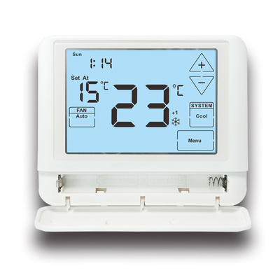Pantalla táctil programable termostato para el hogar inteligente 24V 1 calor 1 enfriamiento 7 días