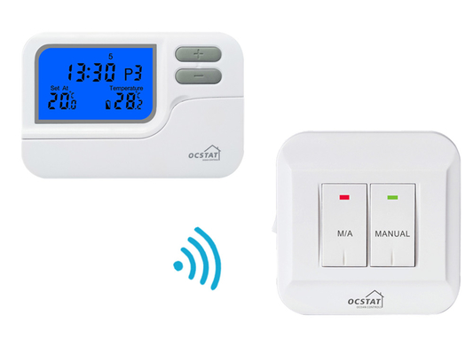 Riseem Blanco ABS 868Mhz RF Habitación inalámbrica termostato programable Digital calefacción y refrigeración OEM