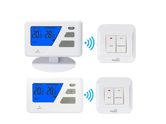 Riseem Push Button 868 Mhz Termostato de habitación inalámbrico de RF no programable para el sistema de calefacción por suelo