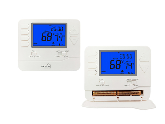 Riseem Programable semanalmente con precisión de 0,5 ° C Sistema de calefacción y aire acondicionado Termostato de bomba de calor 24V