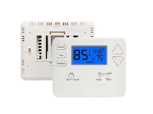 FCC 2 Calor / 1 Frío ABS Programable Digital de la bomba de calor de la habitación Riseem termostato HVAC