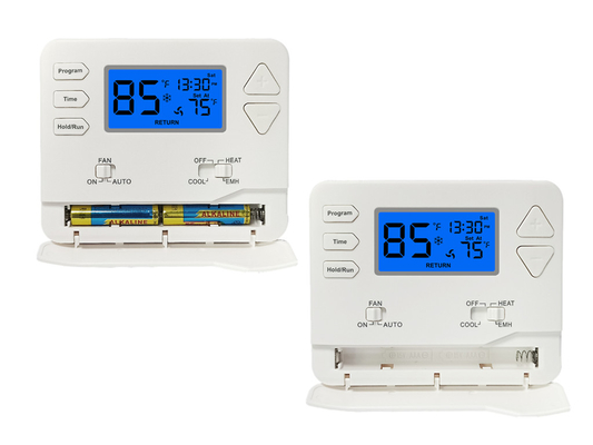 Termostato para bomba de calor con pantalla LCD digital grande, no programable, para sistemas eléctricos o de gas de múltiples etapas