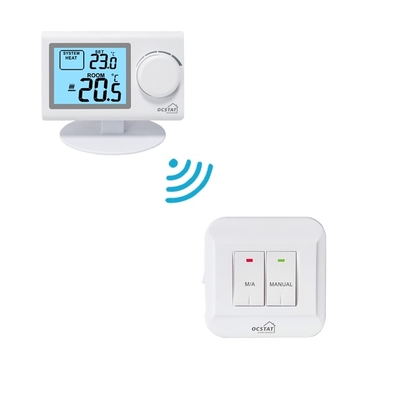 Riseem 230V RF con batería NTC sensor no programable termostato de habitación inalámbrico