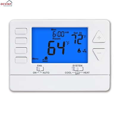 Riseem Blanco ABS Electrónico Programable de aire acondicionado Termostato 1 Calor 1 Frío