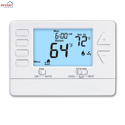 Riseem 24V LCD Digital 1 Calor 1 Frío Termostato de habitación cableado para el hogar para aire acondicionado OEM